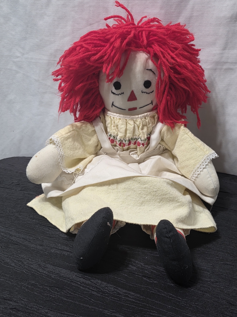 Vintage Handmade Raggedy Ann Cloth Rag Doll – 21"